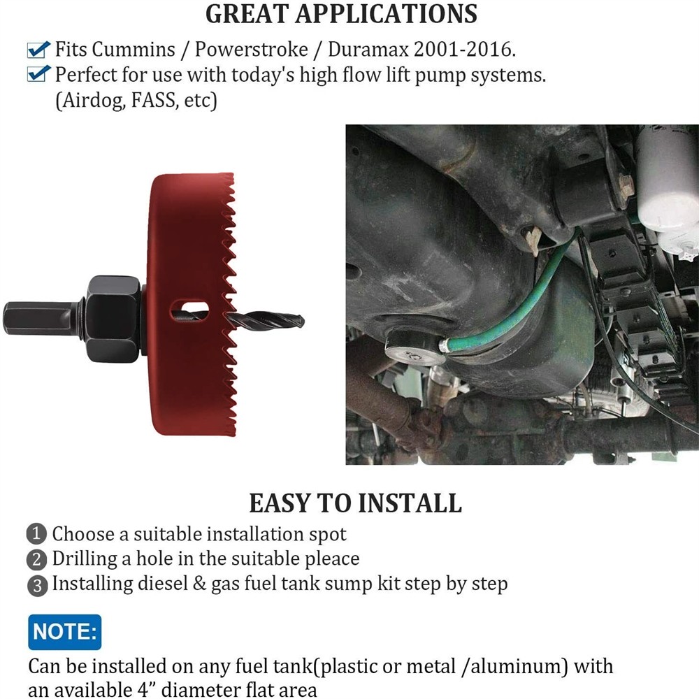 Fuel Tank Sump Kit for FASS Airdog Pump Cummins Duramax Powerstroke Diesel &Gas thumbnail 11
