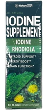 IODINE Supplement Iodine Rhodiola Thyroid Support / Energy / Brain Func  2 fl oz