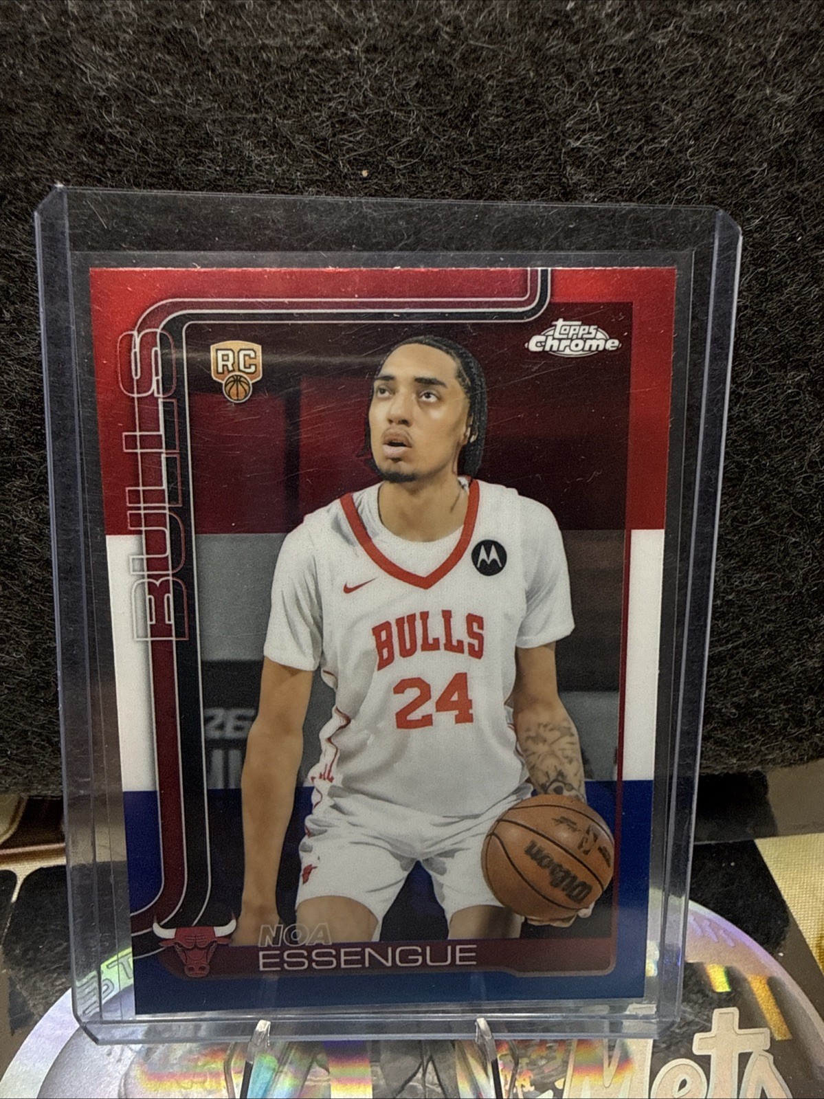 2025-26 Topps Chrome - Noa Essengue #262 Red White & Blue Refractor (RC)