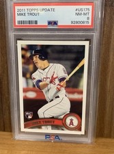 2011 Mike Trout Graded Rookie Lot (2) Topps Update PSA 8, Topps Finest BGS 9.5