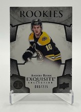 Anders Bjork 2017-18 Upper Deck Exquisite #18 Rookie RC /275 ( Bruins )