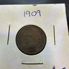 1909 “Liberty” Indian Head Cent Penny. Final year of the Indian Head penny. VG