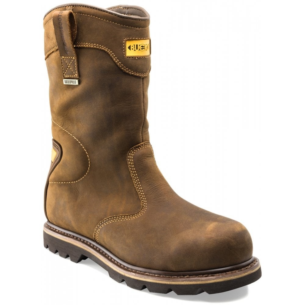 BuckBootz B701 Crazy Horse Leather Goodyear Welted Safety Dealer Boots - (6-13)
