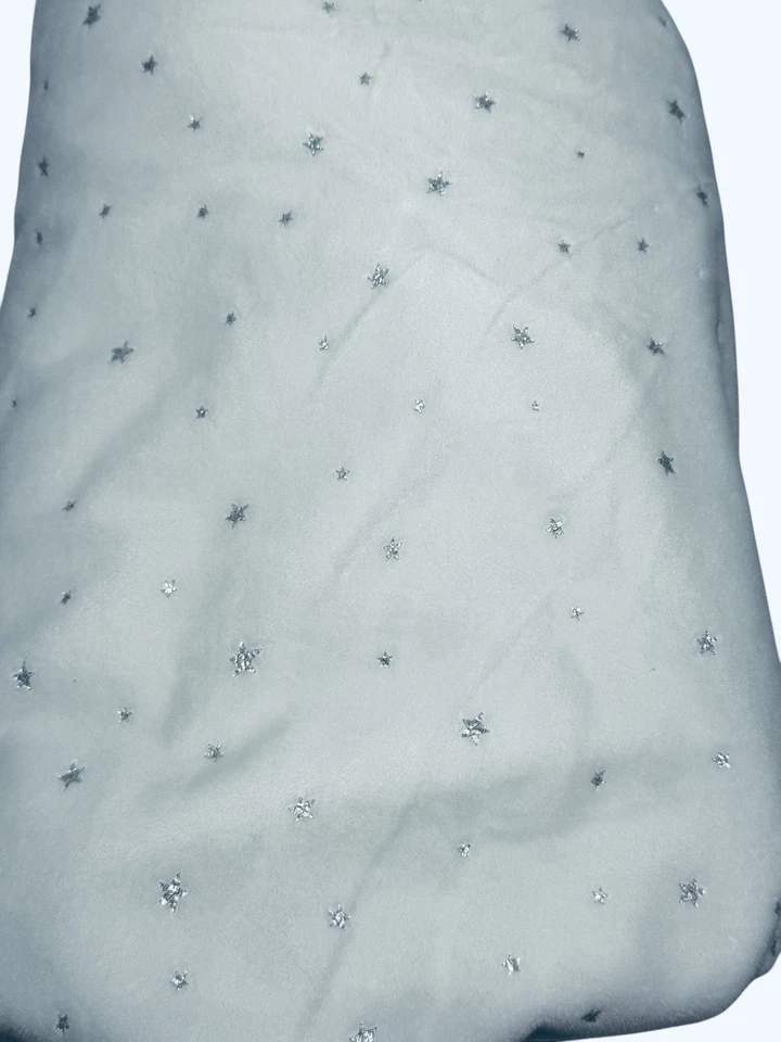 Pottery Barn Velvet Stars Fitted Toddler Bed Crib Sheet Plush FLUFFY Celestial - Image 3 of 4