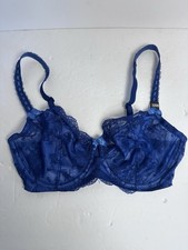 NWT FELINA Paramour 115005 unlined emroidered Mesh Bra blue