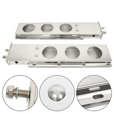 Stainless Steel Mud Flap Hanger w/ Light Cutouts Spring Loaded 2 1/2 Pattern 30"