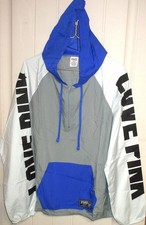 Victoria's Secret Pink Anorak Windbreaker Jacket Hoodie Large NWT M/L
