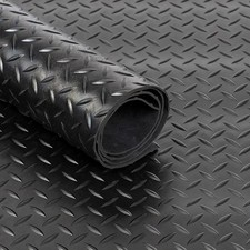 Black Rubber Matting Roll Heavy Duty Non-Slip Indoor Outdoor Flooring
