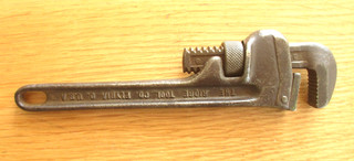 Vintage Rare Early Ridgid 8”Adjustable Stillson Pipe Wrench Made in USA