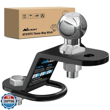 Nilight ATV/UTV Three-Way Hitch with 2 Inch Ball 3500lbs 3 Trailer Hitch Ball