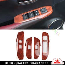 Inner Glass Window Lifting Lock Panel Trim Fit For Lexus NX 2015~2020 Brown Wood