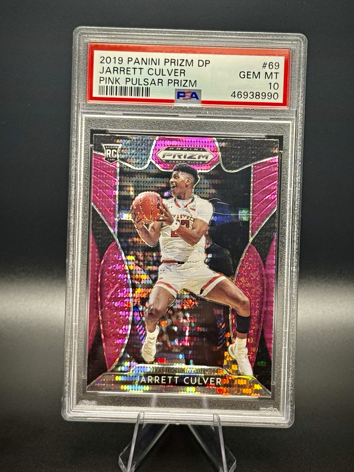 Panini 2019 Prizm Draft Picks Jarrett Culver RC #69 Pink Pulsar Prizm PSA 10