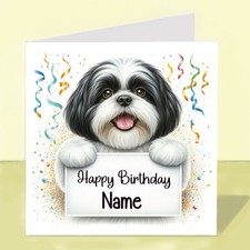 Personalised Shih Tzu Dog Birthday Greetings Card