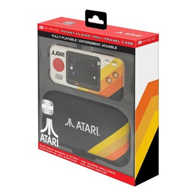 Portable Video Game Console Atari 100 Games Travel Case Included Small Arcade