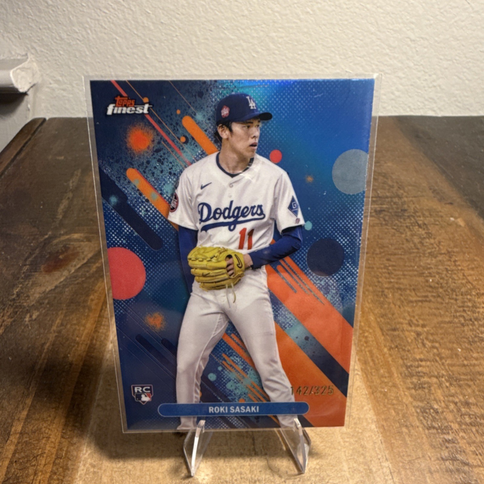 Topps Finest 2025 Roki Sasaki #40 Sky Blue Refractor /325 Rookie Dodgers