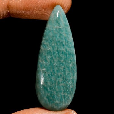 100% Natural Amazonite Pear Shape Cabochon Loose Gemstone 34 Ct 39X15X6mm UG2679