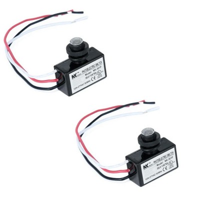 2Pcs AC 120-277V Photoelectric Switch Dusk to Dawn Button Flush Mount Photo C
