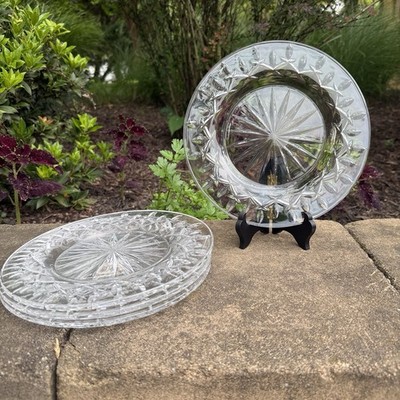 4 VTG Gorham Crystal  Lady Anne Luncheon Salad Plates 8 1/2  MINT Germany 1980 s