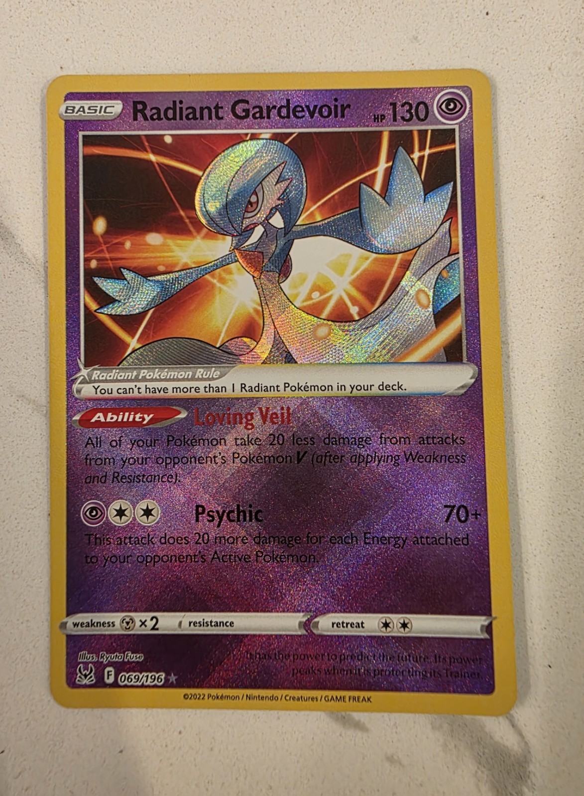 2022 - Lost Origin Radiant Gardevoir #69 Holo Rare Pokemon Card - NM/M!