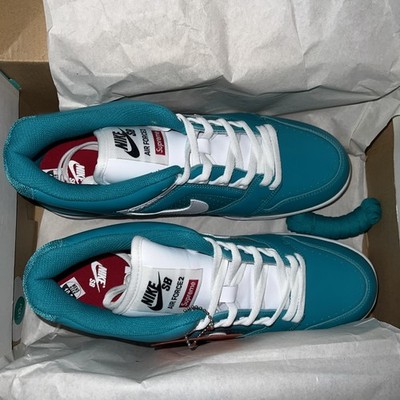 Nike SB x Supreme Air Force 2 Low 'Teal' New Emerald/White Size