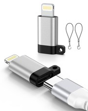27W USB C to Lightning Adapter Fast Charging Data Sync, C Female Silver