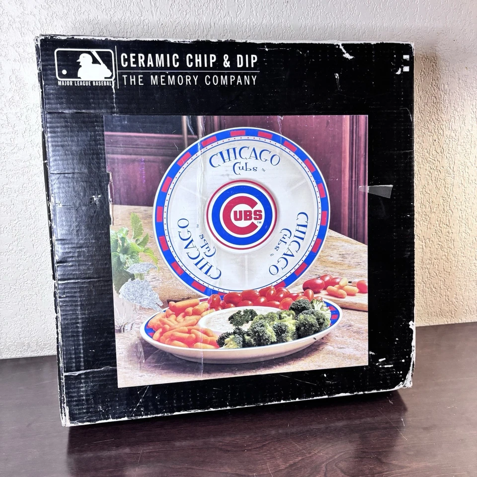 2012 Chicago Cubs Ceramic Chip & Dip Serving Plate Tray Official MLB Licensed - Image 2 of 4