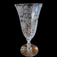 CAMBRIDGE "ROSE POINT" ETCHED 7.5" ICED TEA ELEGANT GLASS STEMWARE