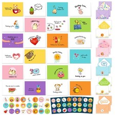 24 Pack Assorted 6x4in Funny Thinking of You Cards with Envelopes and Stickers