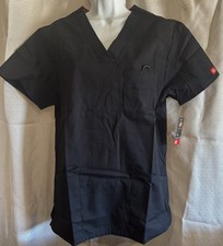 Dickies EDS Signature Unisex Black Scrub Top Solid Medical Size S