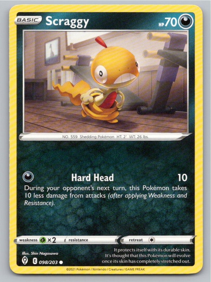 2021 POKEMON SCRAGGY EVOLVING SKIES 098/203 C NM A59096 FREE S&H