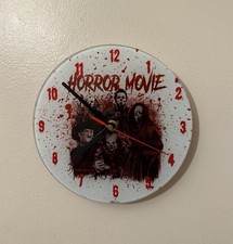 Horror Clock- Freddy - Jason - IT - Scream - Michael Myers- Glass - 20cm - New