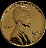 Beautiful 1941 Lincoln 24k Gold Plated Wheat Penny USA One Cent Coin Philadelphia Lincoln Wheat