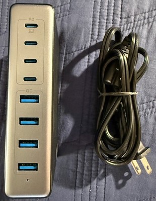 200W USB C Charger Block,GaN IV Charging Station 8 Ports,QC4.0 Fast Charging Sta