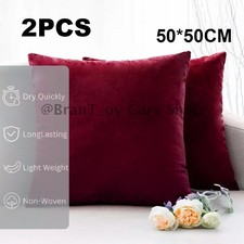 Throw Pillow Covers Set of 2 Sofa Decor Velvet Cushion Cases 2 Sizes 4 Colors