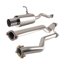 4 Muffler Tip Catback Exhaust System For Honda Civic Ex 1.7l 24dr Ex Em2