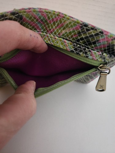 HOBO Euro Slide Leder Kreditkartenetui Geldbörse Geo Diamant Neu ohne Etikett Pink Schwarz Gree - Bild 5 von 5