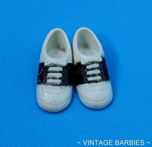 Vintage Skipper Doll Black Tennis Shoes Near Mint ~ 1980's