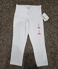 Utopia By HUE High Waisted Capris NWT White Size S
