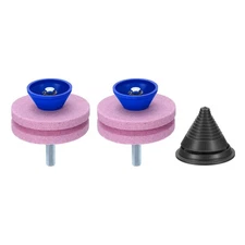 2pcs Lawn Mower Blade Sharpener Double Layer with Blade Balancer, Pink