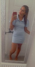 blue puff sleeve dress, paid £25