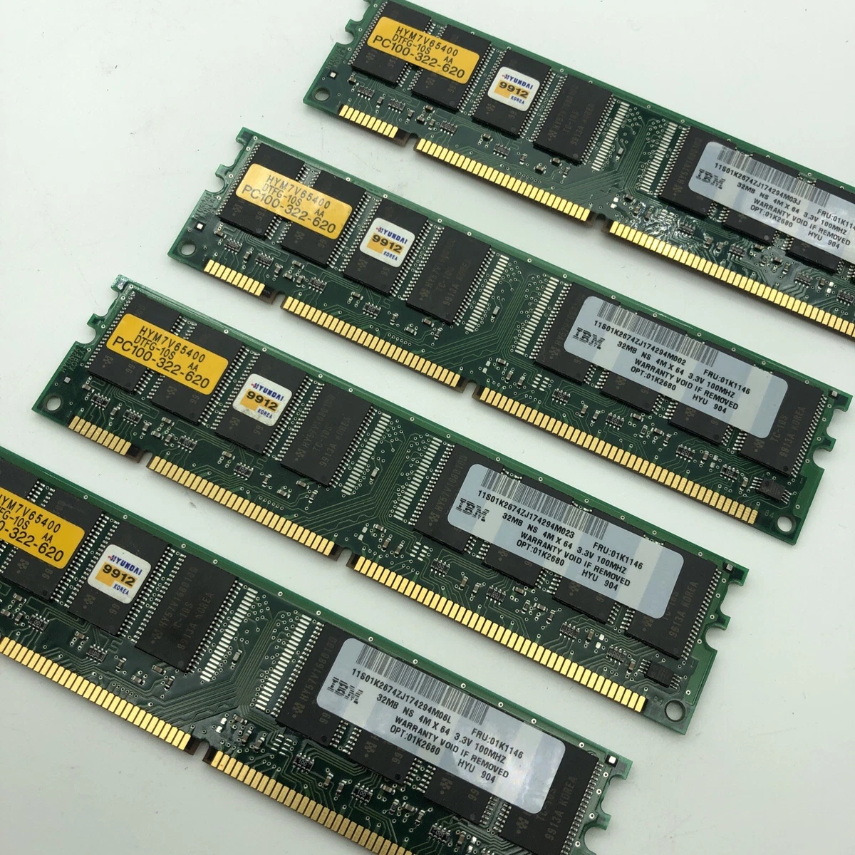 Barrette Mémoire RAM 32 Mo PC-100 – Occasion, Fonctionnelle, Pour Pc Ancien