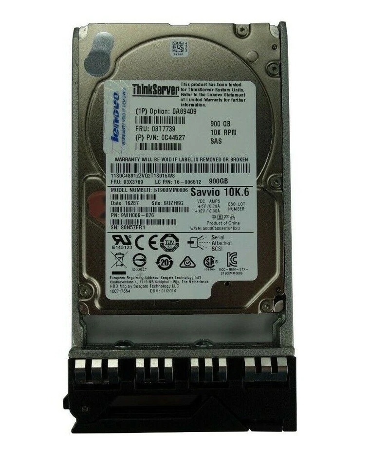 Lenovo 900GB 03T7739 0A89409 0C44527 SAS 10K 6Gb/s 2.5" Hard Drive HDD - Image 2 of 3