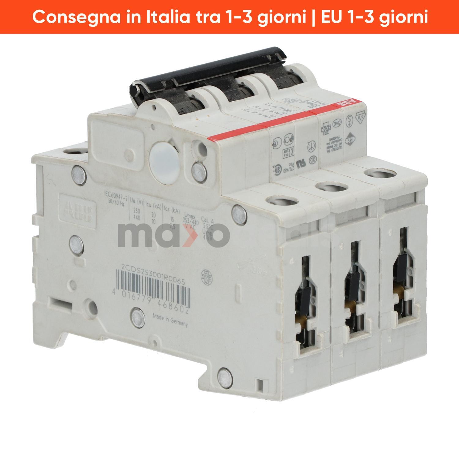 Abb 2CDS253001R0065 Miniature Circuit Breaker 3P New NFP