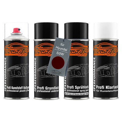 Autolack Spraydosen Set für Kunststoff für Hyundai S3W Ruby Wine Metallic