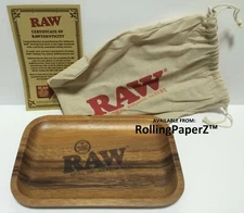RAW Rolling Papers WOOD ROLLING TRAY 11x7 w/ Storage Bag - RAWthentic!