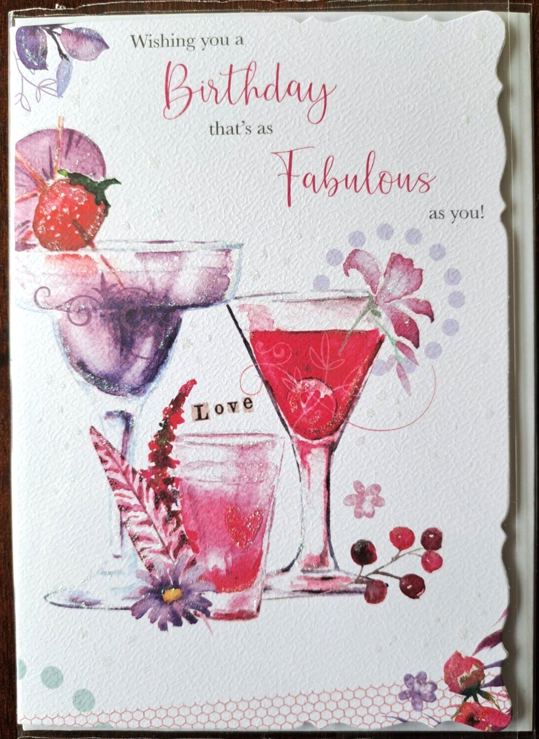Wishing You A Birthday That's As Fabulous As You. Cocktail Card For Female