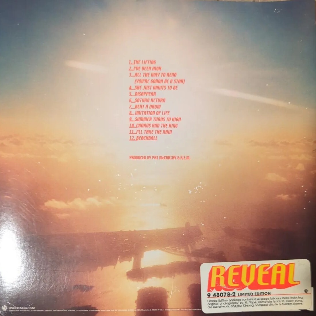 R.E.M. 'Reveal' CD 2001 US Limited Edition Disc in Paperback