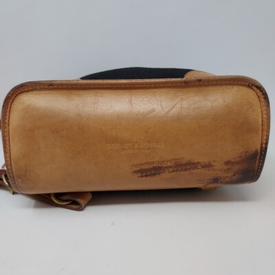 Dooney & Bourke Backpack Black Canvas Tan Leather Buckle  display picture 1