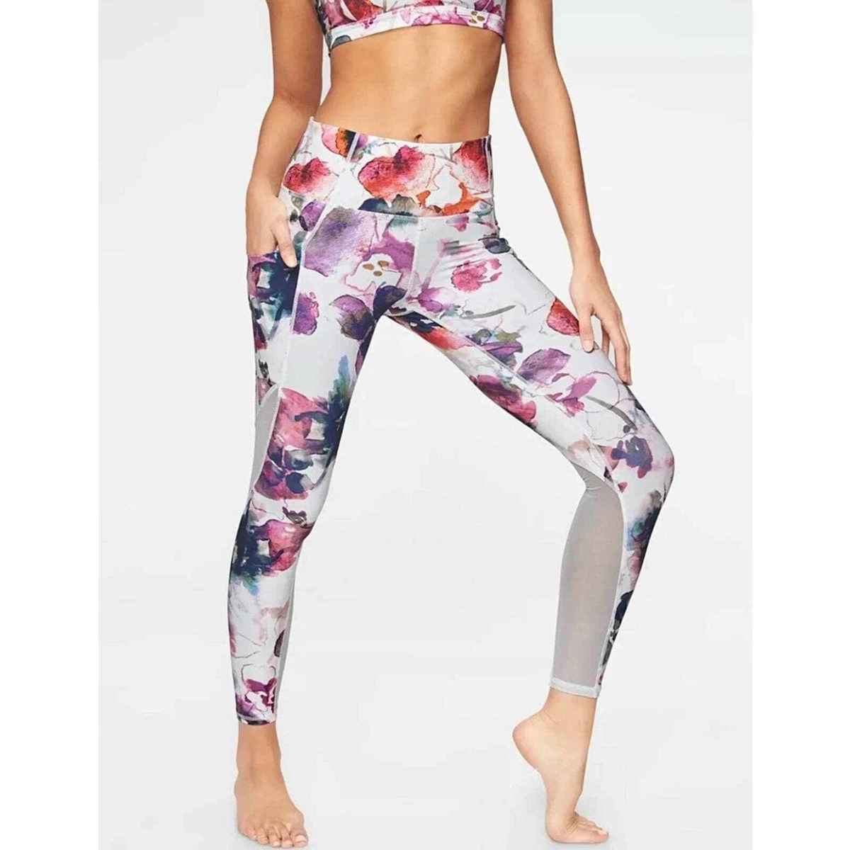 Athleta NWOT $89 Floral Mudra 7/8 Leggings Size XXS