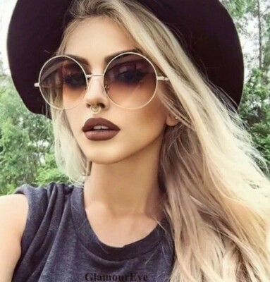 70s Retro BOHO Oversized XL Large Big Round Circle Metal